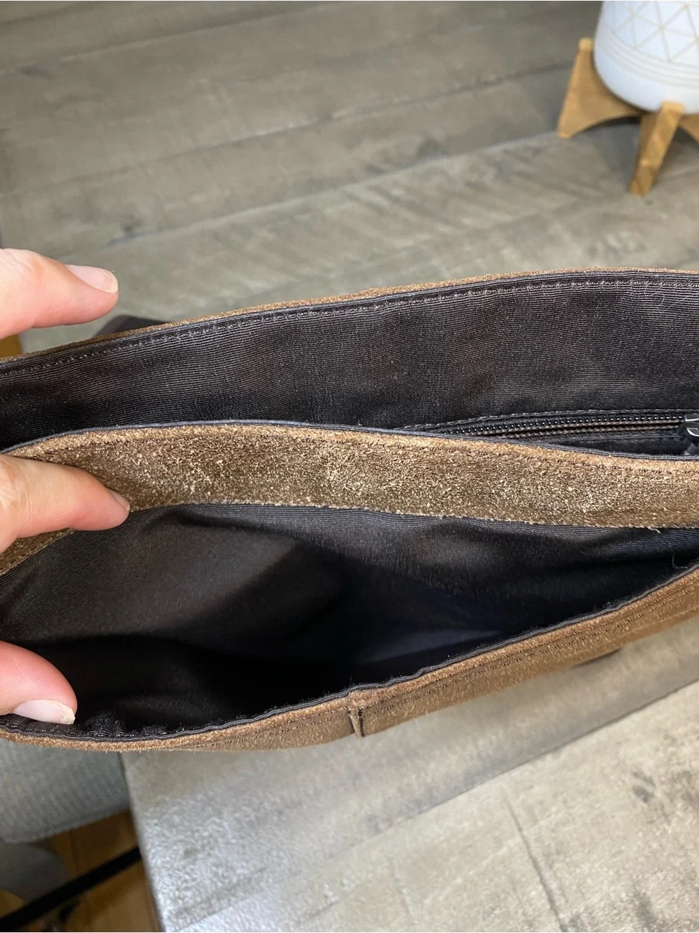 COACH Camden Brown Suede & Leather Messenger Bag Flap Satchel